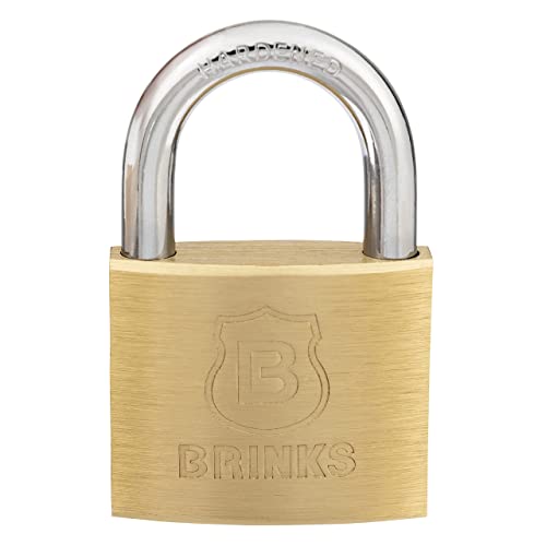 BRINKS - 40mm Solid Brass Keyed Padlock with 7/8” Shackle Clearance - Chrome Plated With Hardened Steel Shackle BRINKS - 40mm Solid Brass Keyed Padlock with 7/8” Shackle Clearance - Chrome Plated With Hardened Steel Shackle