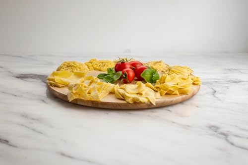 Imperia italienische Nudelmaschine mit zwei Klingen, Nudelmaschine für hausgemachte Pasta mit abnehmbarem Holzgriff, Silber