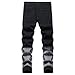 RANMCC Men's Stretch Skinny Ripped Jeans, Fashionable Slim Fit Stacked Jeans Pants for Men(HQ1856,Black,28)