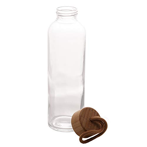 Lyor GARRAFA DE VIDRO C/TAMPA DE BAMBU 500ml, SEM LINHA