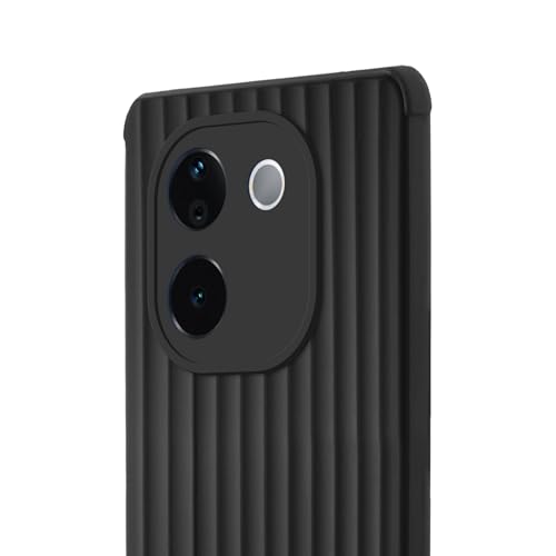Image of Mr. Case Back Cover for Vivo T3 Pro 5G Sleek & Soft Silicon with Textured Back | Anti-Slip Grip & Minimal Bulk - Black