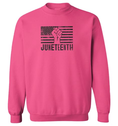 Tcombo Juneteenth USA Flag Freedom Raised Fist Toddler Fleece Crewneck Sweater