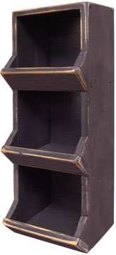 CWI Bin Shelf Vertical Primitive Country Rustic Black