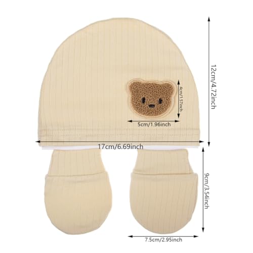 Soft & Breathable Newborns Baby Mittens & Turban Hat Cotton Gloves & Hat Essential Warmth and Protections3