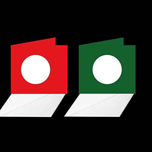 GOCRAFT 544201.000.000 Lot de 10 cartes et enveloppes à triple ouverture Rouge et vert 5 x 7 cm Cover