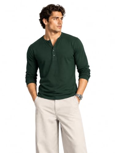 Image of BULLMER Men's Trendy Full Sleeve Henley Neck T-Shirt | Cotton Blend Solid Casual Tee | Stylish Menswear for Everyday | Sizes S to 2XL - Pack 1