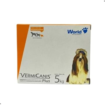 World Veterinária Vermífugo Para Cães 5Kg Vermicanis Branco 400 Mg