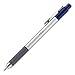 TUL® BP3 Retractable Ballpoint Pens, Medium Point, 1.0 mm, Silver Barrel, Assorted Ink Colors, Pack Of 12 Pens