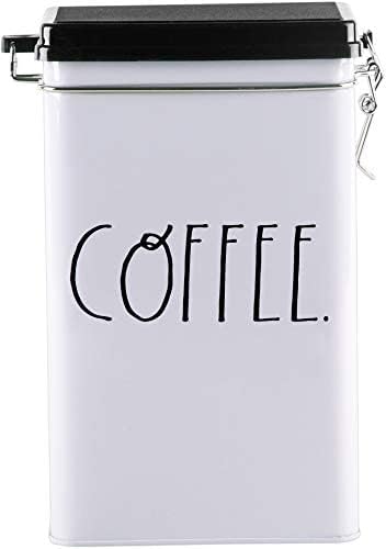 Rae Dunn Tin Storage Box With Metal Clamp Locking Lid (Coffee)