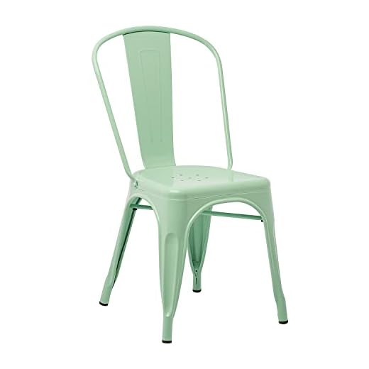 SKLUM Silla LIX Verde Menta Comedor Estilo Industrial Acabado Brillante
