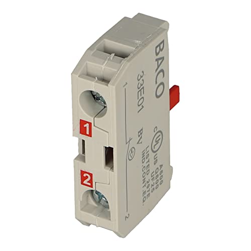 33E01 | BACO 33E10, Contact Block, N/C, Screw TERMINALS, MAX 600V, MAX 10A