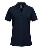 YSENTO Women's Golf Polo Shirts Collared UPF 50 Short Sleeve V-Neck Summer Fashion Cute Tops Clothes Quick Dry Navy L