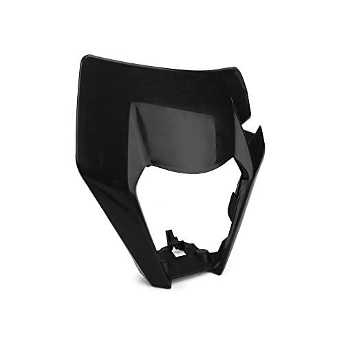Runfarr Motorrad Scheinwerfermaske,Motorrad Lichtmaske Lampenschirm für 125 150 250 300 350 450 500 EXC XCW EXC-F 2017 2018 Dirt Bike Enduro Motocross Supermoto-Schwarz