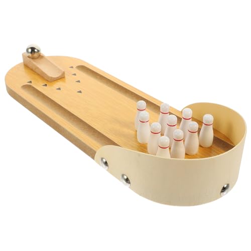 Juego de bolos de escritorio de madera para viajes familiares
