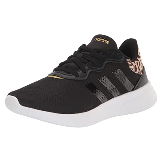 adidas Women's QT Racer 3.0 Running Shoe, Core Black/Core Black/Gold Metallic, 7.5