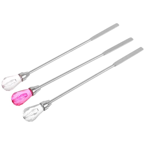 NUOBESTY Varillas Mezcladoras de Lacre 3 Piezas, Agitadores para Remover Cera Derretida, Reutilizables en Transparente, Rosa y Fucsia, Herramienta Práctica para Sellos y