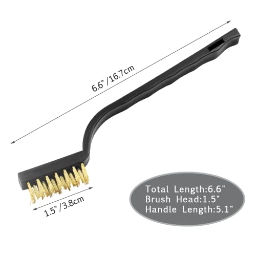 Image of 20 Pcs Wire Brush Set Metal Bristle Brush Small Stainless Steel Brush Set Nylon Bristle Brush for Cleaning Dross, Stains, Rust Spots(Silvery Golden)