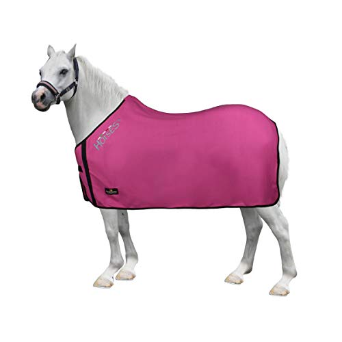 Horses, Coperta Cavallo in Pile Basic Pony, di Ottima Fattura, Utile per Proteggere il Pony dagli Sbalzi di Temperatura, dalla Pioggia e dagli Insetti, Rosa 90 cm