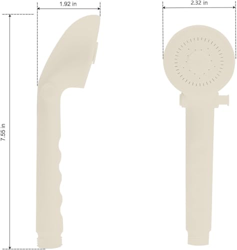 Image of RV Shower Replacement Shower Head with Hose & Guide Ring & Shower Holder Non-Metallic Hand-Held Shower Set White /Black (Parchment Showers)