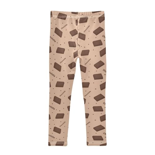 Pieces of Dark Chocolate Bar Girls Leggings,Workout Leggings for Girls Toddler Athletic Leggings Size for 3-10T2