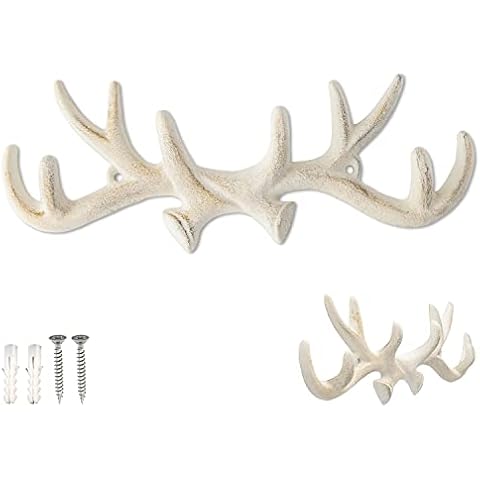 Comfify Vintage Cast Iron Deer Antlers Wall Hooks Cover