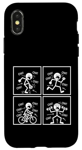 Ow Ow Ow Ow Stickman Figure Humorous Chronic Pain Awareness �X�}�z�P�[�X iPhone X/XS �p