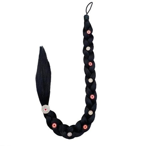 30 Inch Fancy Paranda Choti Hair Extension Synthetic Long Hair Piece For Women And Girls Traditional Bridal Style Volume Enhancement Easy Use Black Free Size-image-30