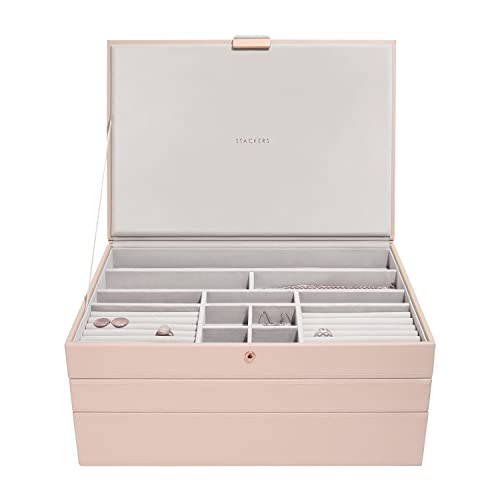 Boîte à bijoux géant Stackers rose pâle grand coffret de rangement modulaire - 2