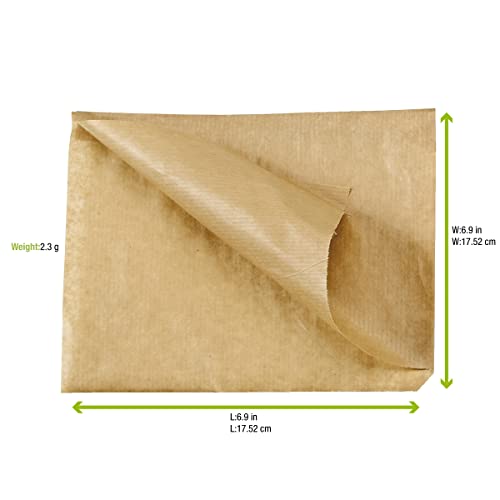 Image of PACKNWOOD 210PAPOK17 Brown Greaseproof Bag for Baskets, Kraft Paper Liners (6.5 x 6.5 inch) - Case of 1000
