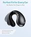 Boytond Ultra Ergonomic Clip-On Open Earbuds, Bone Conduction Over-The-Ear Headphones with Waterproof Design and Secure Fit for Small Ears, Obsidian Black
