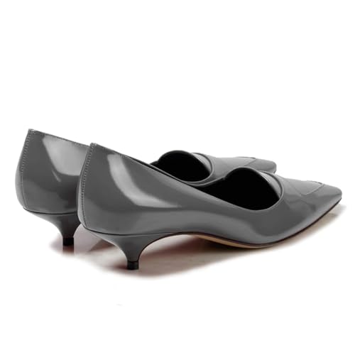 Women Low Kitten Heel Pumps Pointed Toe Dress Shoes Slip On 1 Inch Low Heel Work Pumps Comfort Basic Pump Shoes Matte Casual Evening Party Office Kitten Heels 4-11 M US4