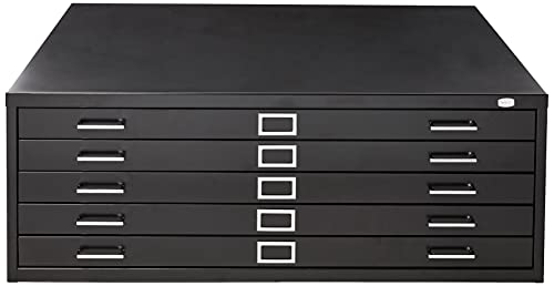 Safco Products Flat File For 42" W X 30" D Documents, 5-Drawer (Additional Options Sold Separately), Black #TOP1
