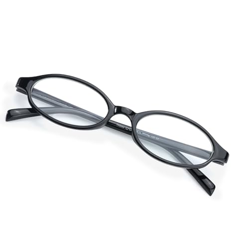 Trendy Fake Glasses Small Oval Y2K Eyewear with Clear Blue Blocking Non Prescription Glasses for Women's Cosplay