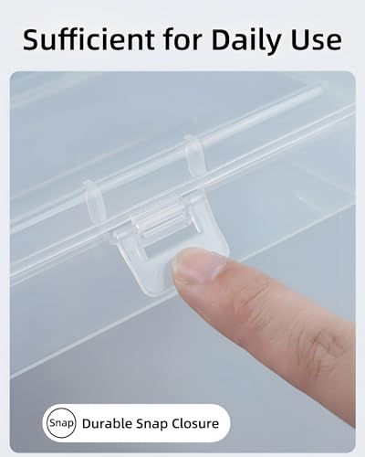 Image of 9 Pack Clear Plastic Storage Boxes with Snap-Lock Lids, Assorted Sizes Mini Organizer Containers with Bonus Marking Labels for DIY Crafts, Beads,Charms,Stickers, SMT Components,Hardware