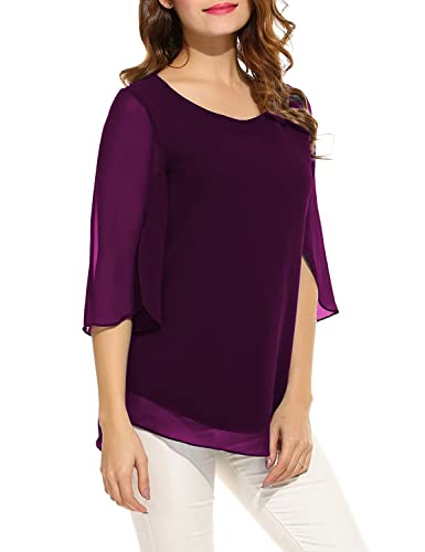 Image of PLADO Women's and Girls Georgette Top Maroon