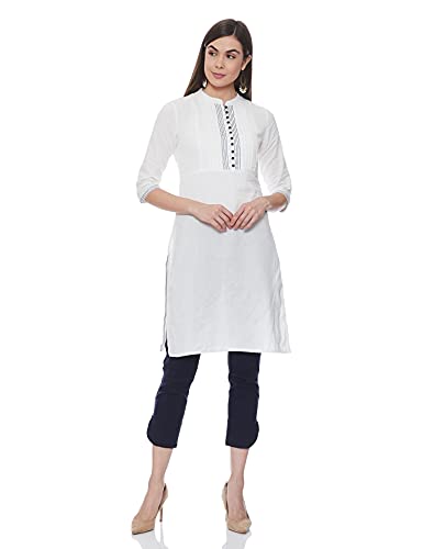 Image of BIBA Viscose Solid Regular Casual Pants