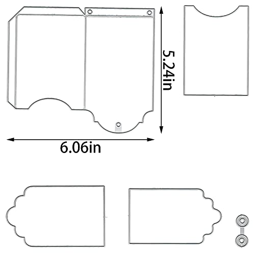 Estivaux 3D Card Shape Die Cuts for Card Making, Rectangular Gift Card Envelope Cutting Dies Sets Label Tag Dies Stencils Embossing Template for Scrapbooking DIY Cards Album Crafts Supplies