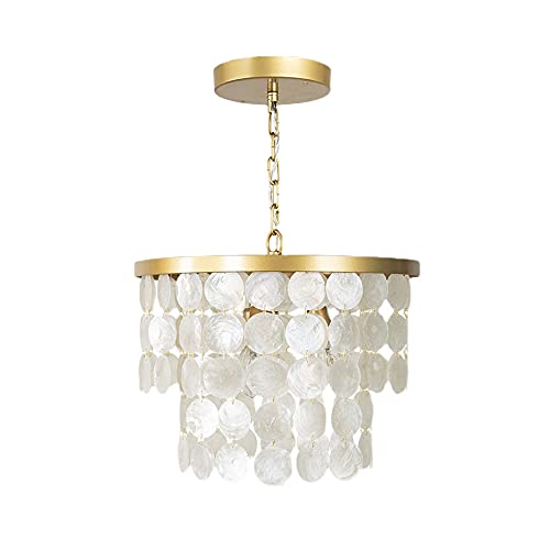 Lustre lanterne coquillage blanc nordique pour un éclairage d'hôtel accueillant