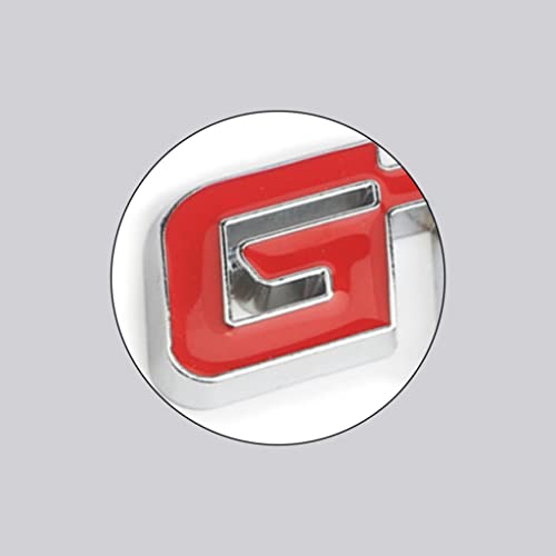 Image of 2 PC GT Emblem Premium 3D Car GT Badge Racing Car Sticker Decorative Decal Replacement Parts Car Hood Door Side Fender Trunk Self-Adhesive Logo Nameplate (Red Silver)