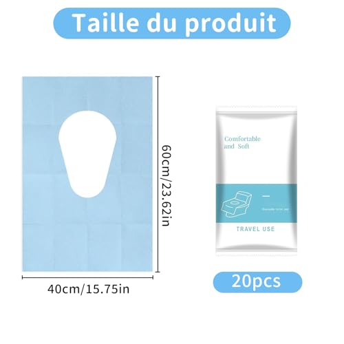 LBJFYHJN 20 Stück Toilettenauflage Einweg，Toilettenbezug für öffentliche Toiletten Beim Ausgehen, Camping Oder Reisen，Geeignet für Erwachsene und Kinder