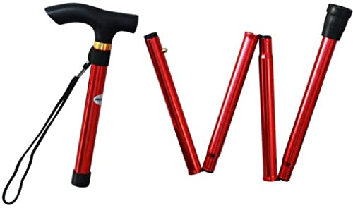 JIYTG Adjustable Folding Walking Stick Walking Stick for Men Women Portable Walking Stick to Balance Mobility Lightweight Foldable with Carrying case