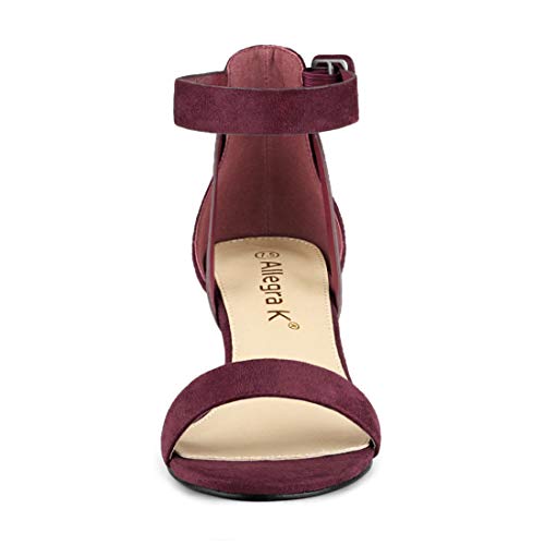 Allegra K Women's Ankle Strap Block Low Heel Sandal3