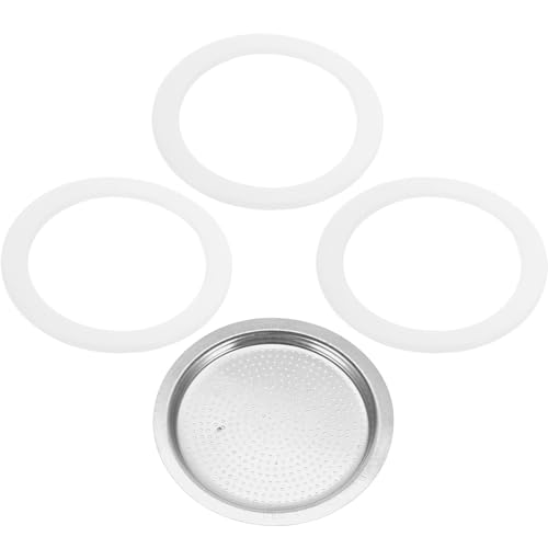 BATHVEVE Juego de 3 Anillos de Silicona para Cafetera de Aluminio 9 Tazas Filtro de Repuesto, Junta de Sellado para Cafetera Espresso, Repuesto para Hogar y Cafetería, Sellado Hermético