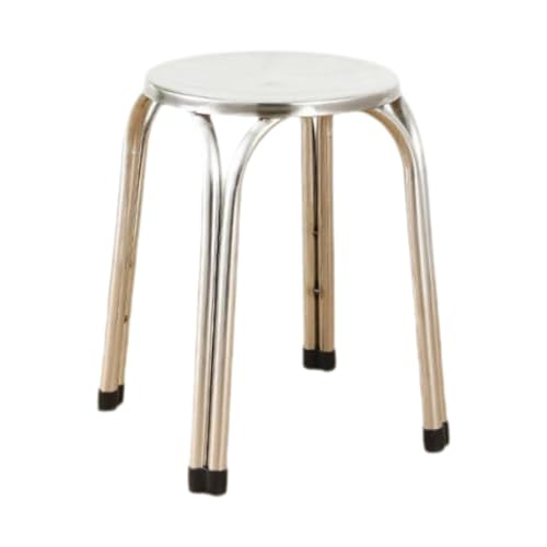 SZLIFE Taburetes apilables de acero inoxidable, prácticos taburetes para aulas comerciales, redondos para casa, comedor, jardín, 42 cm