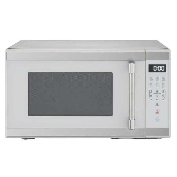 SCREEL 1.1 Cu. ft. 1000 W Mid Size Microwave Oven, 1000W, White Stainless Steel,...