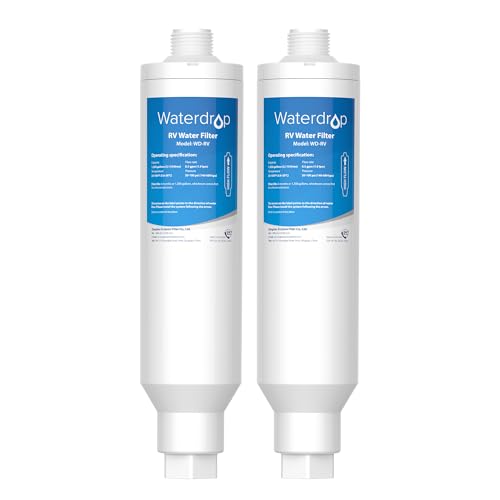 Waterdrop RV/Marine Water Filter, Camper Water Filter, NSF Certified, Garden Hose Filter, Greatly Reduces Chlorine, Bad Taste, Odor, 2 Pack Pack of tw
