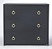 HomeRoots Acacia (Auriculiformis), Rubberwood Lark Navy Blue 3 Drawer Chest