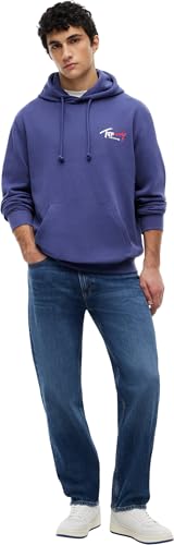 Tommy Jeans Herren Hoodie Entry Sign mit Bauchtasche, Violett (Blue Storm), XXXL – Ansicht 4
