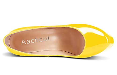 Aachcol Women Platform Pumps Stiletto High Heel Close Round Toe Slip-on Dress Shoes Classic 6 Inch4