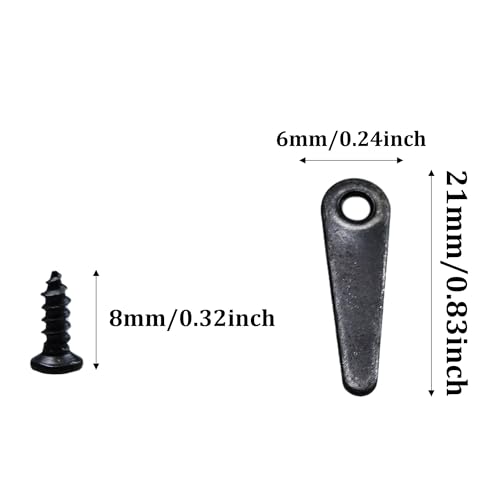 Image of 100Pcs Picture Frame Turn Button Fasteners with Screws, 6x21mm Metal Photo Frame Hardware Backing Clips for Hanging Pictures, Posters, Drawing Crafts - Black